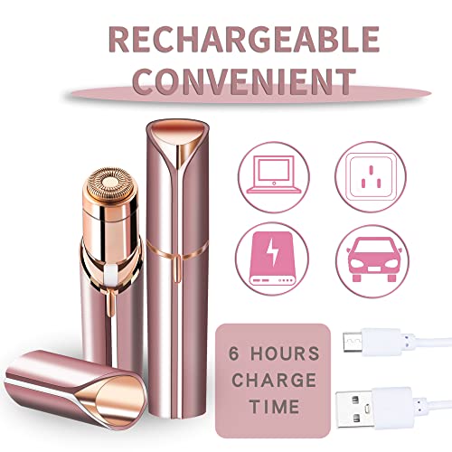 Facial Hair Removal For Women Painless Hair Remover, Waterproof Shaver Razor Hair Remover With Led Light For Face Bikini Peach Fuzz Upper Mustache Lip Chin (Rose Gold) #TOP6