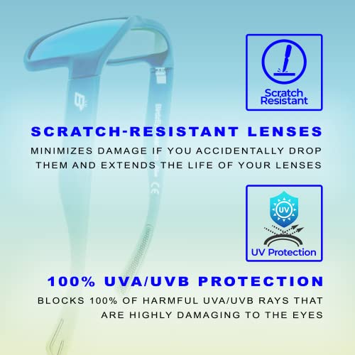 Birdz Eyewear Glide 2 Pairs Sunglasses for Men or Women Scratch Resistant Lens Lightweight Black Square Frame Green and Red Mirror Lens4