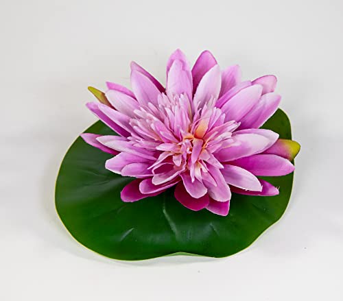Seidenblumen Roß Seerose 16x14cm JA Kunstblumen künstliche Blumen Rose Schwimmrose Nymphaea (Fuchsia)