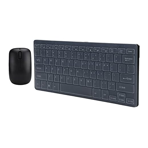 Trådlöst Tangentbordsmusuppsättning, 2.4G Mini tangentbordssats med USB-signalmottagare, 10m anslutning, Tangentbordsmuskombination för Windows, Skrivbord, Dator, Bärbar Dator, Bärbar Dator(svart)