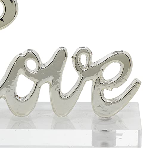 Deco-79-Aluminum-Love-Decorative-Sign-with-Acrylic-Set-of-2-6W-3H-Gold