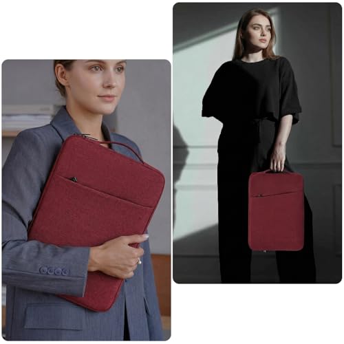 Image of Portable Monitor Case 15.6 Inch, Protective Carrying Sleeve for Most 16.1 /15.6 in Portable Monitors, Water Resistant Monitor Bag with Accessory Pocket, Wine Red