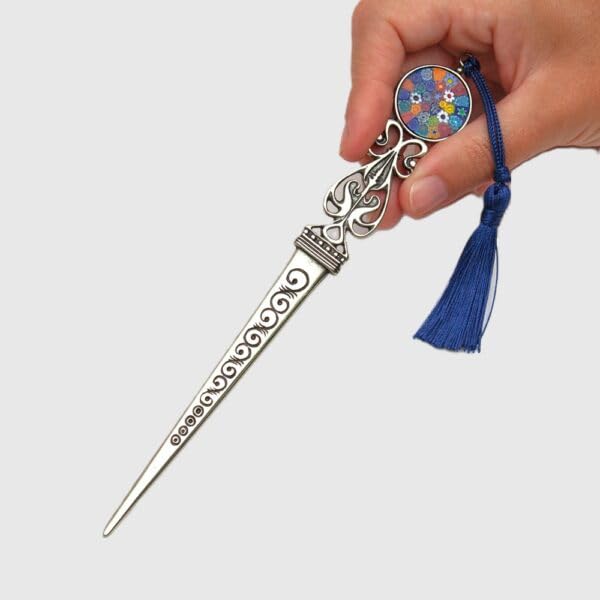 Venetian Murrina Letter Opener Antique-style Paper Cutting Knife for Envelopes with Vintage Detail 7” Long-Made in Italy BOTAG03