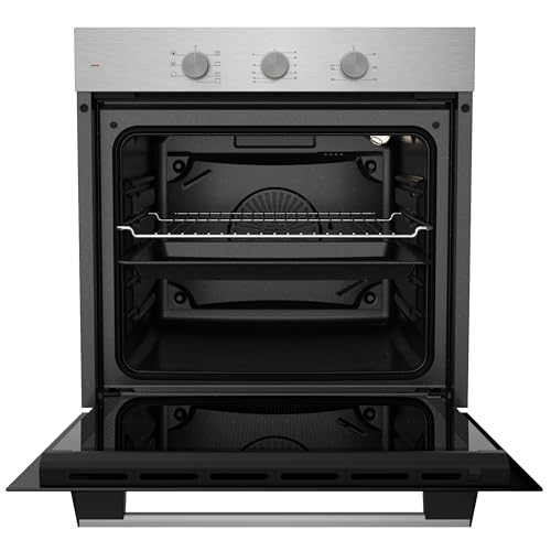 Hye Forno Da Incasso – Pannello In Acciaio Inox, Sportello In Vetro Nero, 0+7 Funzioni Di Cottura, Timer Meccanico, Vetro A Doppio Strato, Interno Smaltato Facile Da Pulire, Ventola Di Raffreddamento - 2