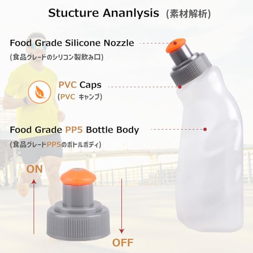 Image of Azarxis Running Water Bottles Flask BPA Free Leakproof Hydration Vest Packs Waist Belt Replacement for Triathlon Marathon Hiking Cycling Climbing Runner