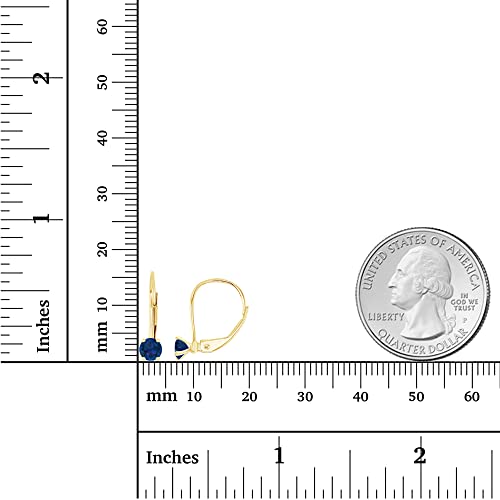 14k Gold Plated 925 Sterling Silver 4mm Round Hypoallergenic Genuine Birthstone Leverback Earrings4