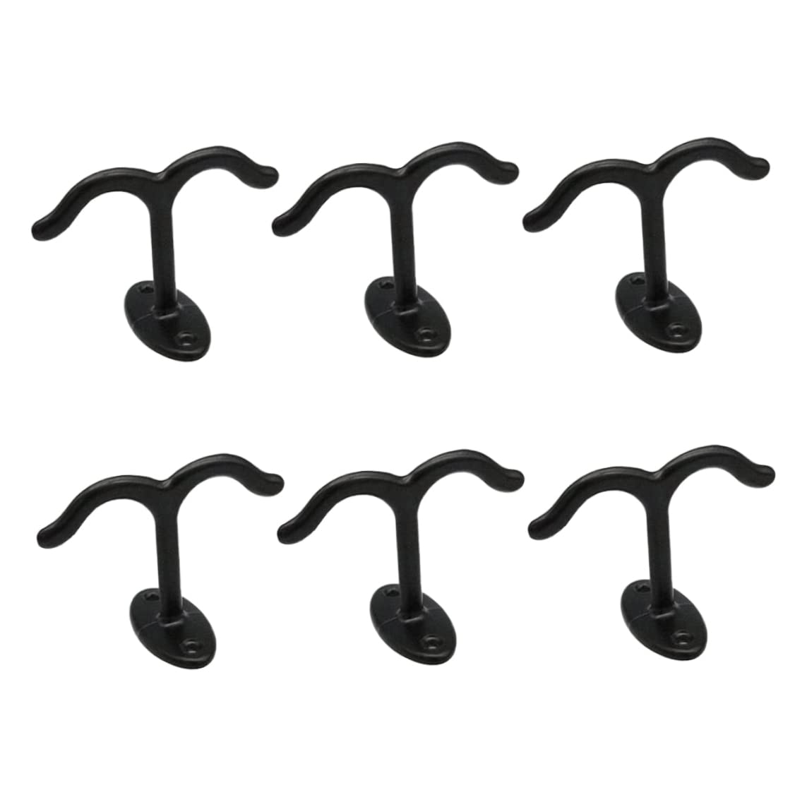 Crochets doubles de plafond pour serviette et vêtements anti-encombrement noir x6
