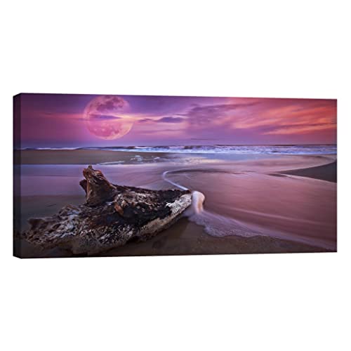 Toile Canvas phosphorescente tableau nature 60 x 120 cm