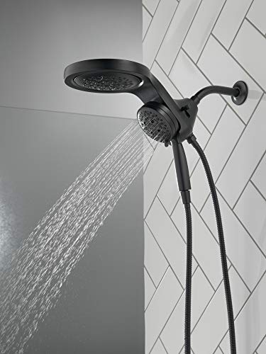 Delta Faucet HydroRain 5-Spray H2Okinetic Dual Shower Head with Handheld Spray, Black Shower Head with Hose, Handheld Shower Heads, Detachable Shower Head, 1.75 GPM Flow Rate, Matte Black 58680-BL - image 9