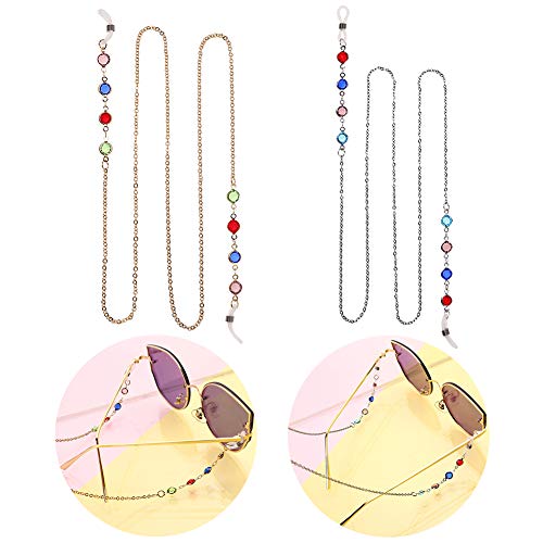 hearsbeauty 75 Cm Perles Colorées Lunettes De Soleil Sangle Chaîne Cordon Lunettes De Lecture Cou Chaîne Titulaire Lunettes Accessoire argent Cover