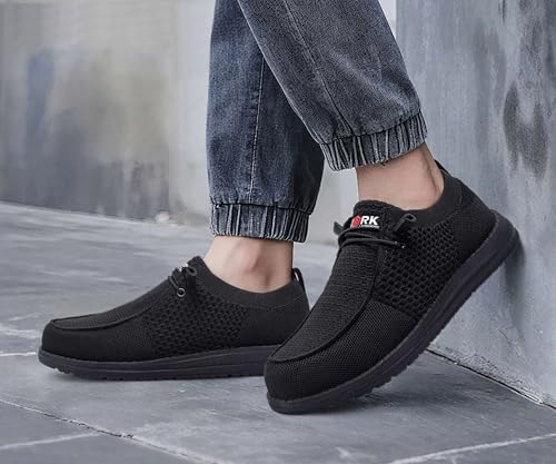 Image of LARNMERN Slip On Steel Toe Shoes Men Lightweight Comfortable Lounging Walking Sneakers Steel Toe Loafers
