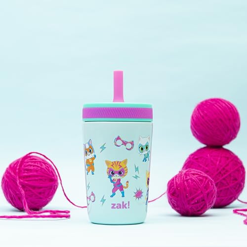 Zak Designs Super Kitties Kelso 12oz Stainless Steel Leak-Proof Toddler Cup by Zak Designs - Image 3