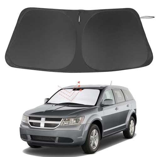 Image of Windshield Sun Shade Custom Fit for 2009-2020 Dodge Journey Accessories Foldable Sunshade Sun Blocker Protect Car from Sun Rays & Heat Damage Keep Car Cooler