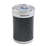 uxcell Carbon Fiber Pattern Car LED Light Up Ashtray Holder Ash Cigarette Cylinder Cup 7 x 10.5cm