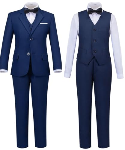 Image of Boys Suit for Kids Formal Slim Fit Tuxedo Suits Ring Bearer Outfit