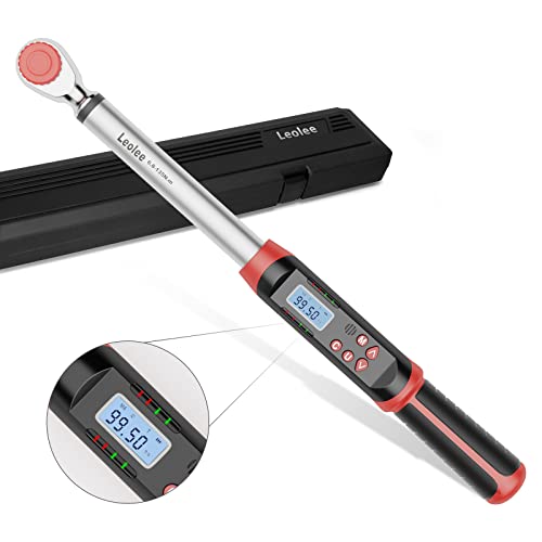 Leolee 3/8-Inch Drive Digital Torque Wrench with Angle...