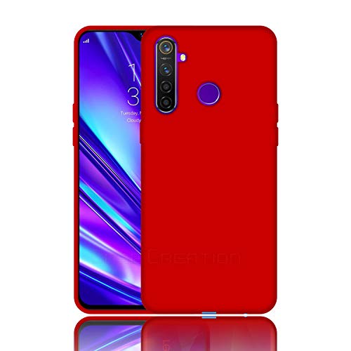 Image of Case Creation Luxurious OG Series for Realme 5s Case Cover,Anti-Dirty Slim Case Frosted Matte Cute Candy TPU Raised Bezel (Splash of Color) Back Cover for Realme 5s - Glamour Red