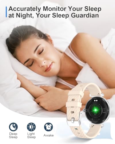 Image of Smart Watch for Women, 1.19 inch AMOLED Ultra-Clear Screen Activity Trackers with Heart Rate /Sleep /SpO2 Monitor, Smartwatch for iPhone /Samsung /Android, 113 Sport Modes Waterproof Fitness Watch Silver