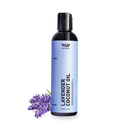 Way Of Will Coconut Oil for Skin and Hair, Extra Virgin Coconut Oil with Calming Lavender Essential Oil, Moisturizes Skin and Conditions Hair, 120 mL