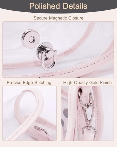 Image of Wuflyover Clear Bag for Stadium Events, Clear Purse Crossbody Bag for Women