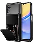 Vunake for Samsung A15 Phone Case with Card Holder Galaxy A15 Case Wallet Case [Max 4 Cards] Dual Layer Protective Case Heavy Duty Hard PC TPU Bumper Shockproof Case for Samsung Galaxy A15 4G/5G