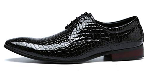 Men's Oxfords Alligator Patent Leather Wedding Prom Formal Black Dress Casual Shoes for Men 13 US2