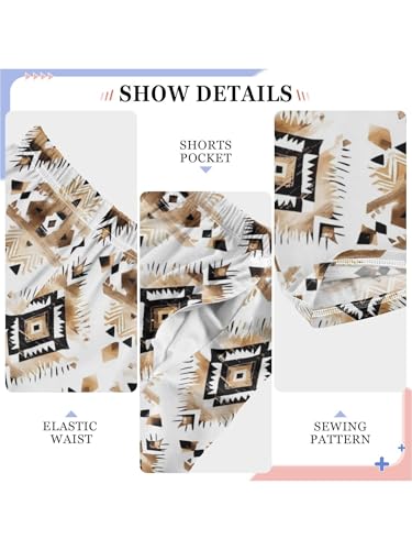 Bohemia Aztec Brown Boys Pants for Kids Jogger Pants with Pockets S4