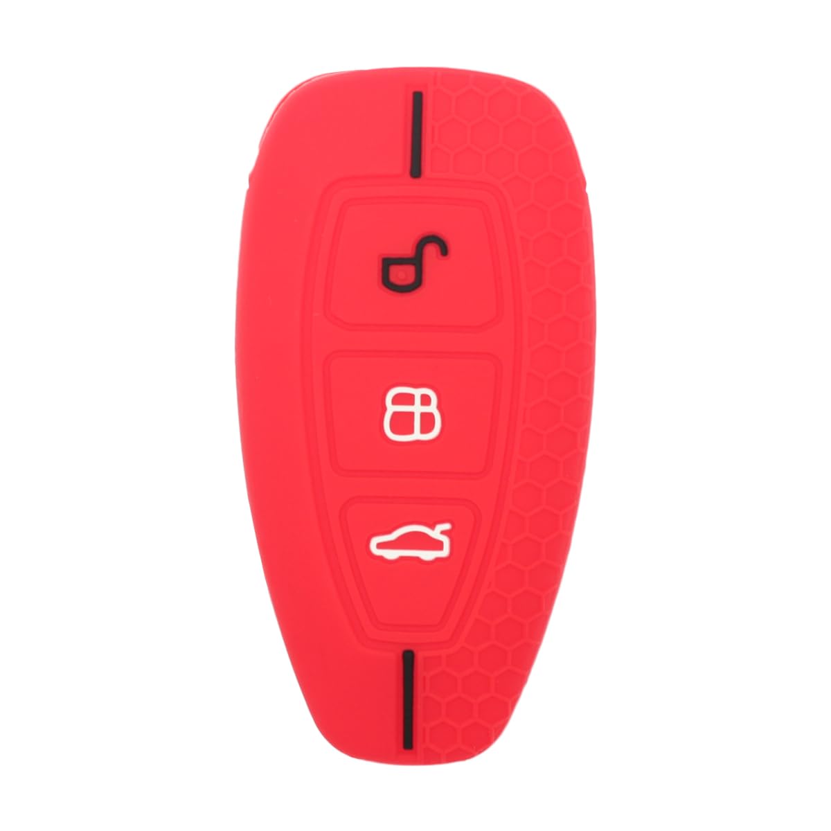 BROVACS Silicone Cover Protector Case Holder Skin Jacket Compatible with FORD 3 Button Remote Key Fob CV2724 Red - Image 3