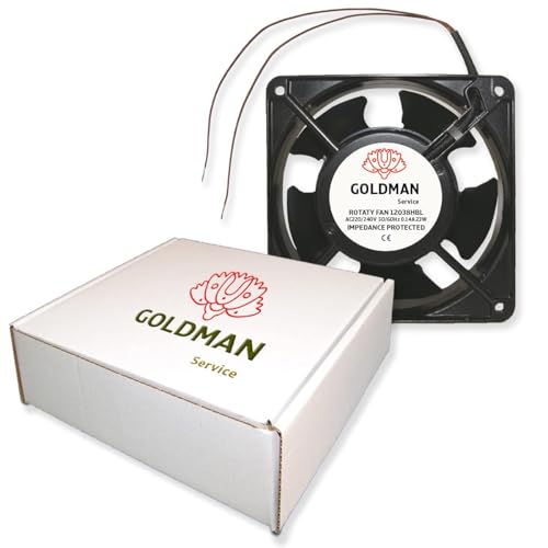 GOLDMAN SERVICE | Ventilator Axialventilator für Kaminkassetten mit hoher Temperatur, aus Metall, universell, 120 x 120 x 38 mm