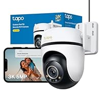 Tapo C530WS Pan/Tilt Outdoor Security Camera, 3K 5MP WiFi Outdoor Camera, 360 Vision Motion Tracking, No Monthly Fee, AI Detection, Starlight Colour Night Vision, IP66, Works with Alexa & Google