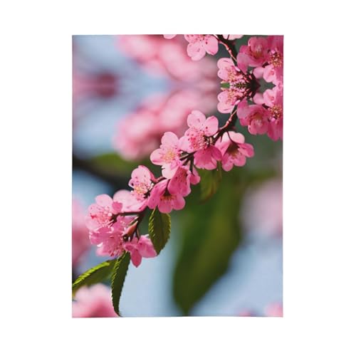 Couverture douce lit anti-froid plaid camping rose cerisier - 3