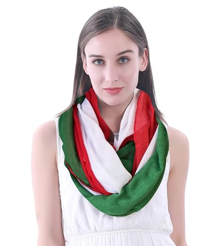 Lina & Lily Flag Print Women's Infinity Scarf Lightweight - Main Image