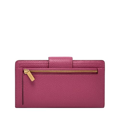 Image of Fossil Women's Logan Leather Wallet RFID Blocking Tab Clutch