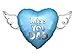 Miss You Dad Heavenly Balloons heart shaped with angel wings (Blue)