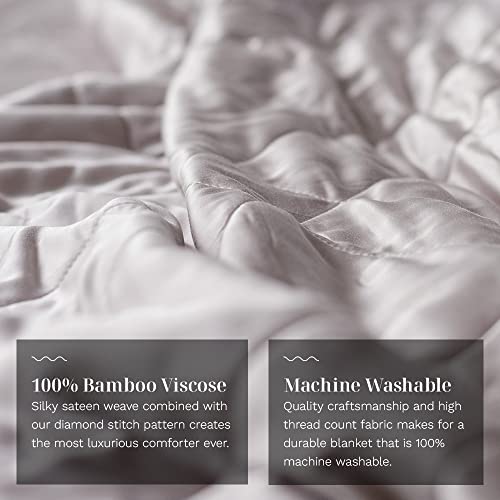 Image of LUXOME Lightweight Blanket | 100% Rayon (Viscose) from Bamboo Fabric & Fill | Full /Queen - 86 inchx92 inch | Super Soft | Thermal-Regulating | Dove