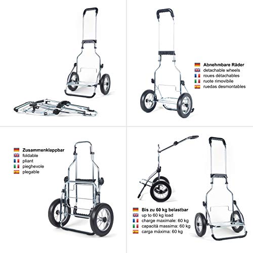 Andersen Einkaufstrolley Royal Stahlgestell klappbar mit Metallspeichenrad 25 cm und 45 Liter Einkaufstasche Asta… – Bild 4