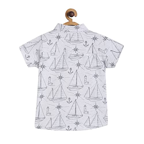 Image of miniklub Boys White Comfort Printed Casual Shirt