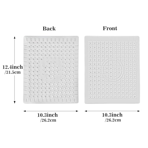 Kitchen Sink Mat, 12\" x 10\" Dish Drying Mat, Sink Protector Mats for Bottom of Kitchen Sink, Fast Draining Sink Mats with Grid, 2 Pack White - Thumbnail 2