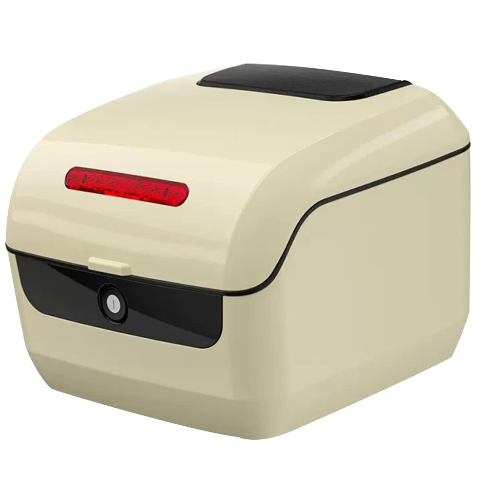 Coffre de moto universel étanche beige pour ranger votre casque et protéger vos affaires