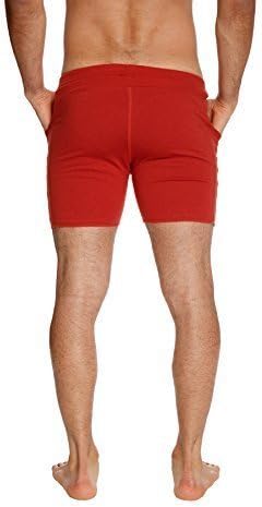 4-rth Mens Transition Yoga Shorts (Small, Solid Cinnabar (red))