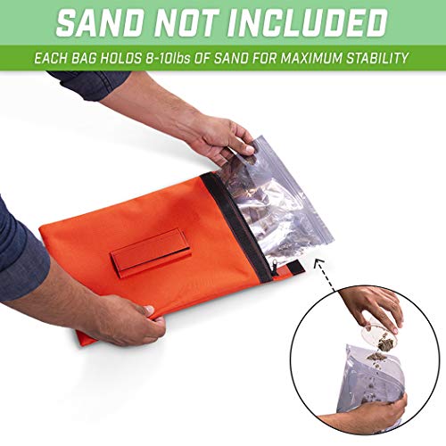 Gosports Sports Net Sandbags Set Of 4 - Weighted Anchors For Baseball Nets, Soccer Goals, Golf Nets, Football Nets, Hockey Nets And More, Orange #TOP2