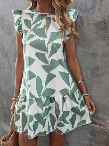 Image of SISKIN Women's 2025 Summer Beach Hobo Ruffle Trim Dresses Sleeveless Flowy Vocation Sun Dress Outfit Woman