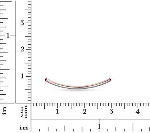 Curved Tube 14Kt Rose Gold Filled 2x25mm (1.5mm ID) - 10pcs (10441)/1