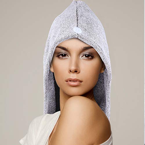 Lurrose 2 Unidades de Toalha de Cabelo de Lã de Coral para Mulheres Rápido Rápido Secagem Rápida Cab