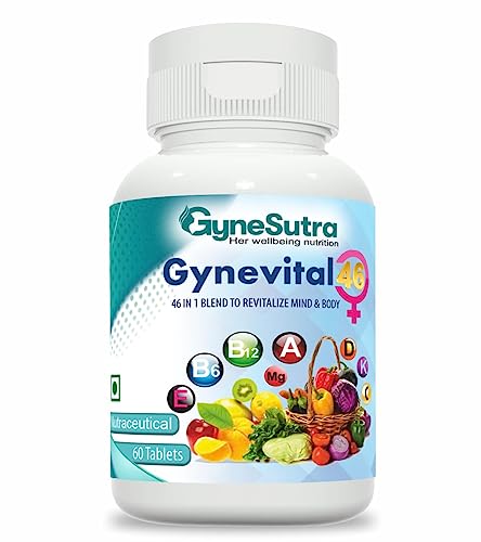 GYNEVITAL 46 Multivitamin Tablets for Men & Women, Blend of 46 Vitamins for Overall Health 60 tablets(veg) GYNEVITAL 46 Multivitamin Tablets for Men & Women, Blend of 46 Vitamins for Overall Health 60 tablets(veg)