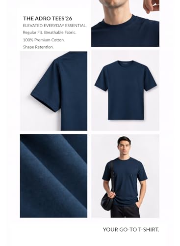 Image of ADRO Mens Printed T-Shirts Pack of 3 | 100% Cotton Regular Fit Graphic Tshirt | Breathable Stylish Casual T Shirt Gym Travel Summer T Shirts