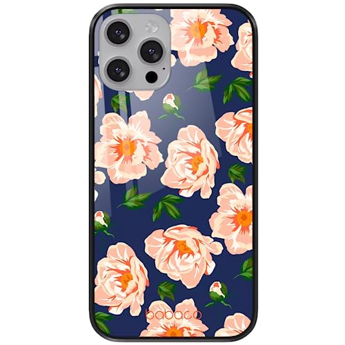 Funda iPhone 13 BABACO de vidrio templado: máxima protección con diseño elegante de flores