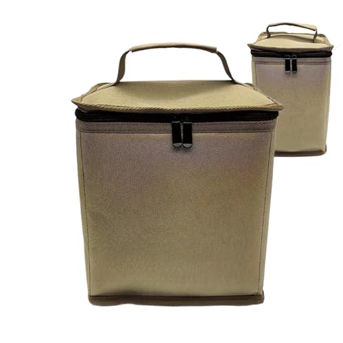 Organizadores y almacenamiento de camping para coche, bolsa para taza de agua, con asas, bolsa de mano, compartimentos en capas para picnic, garaje, caqui, Refer to description