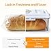 Dynta Bread Box for Homemade Bread, Bread Storage Container for Kitchen Counter Airtight, Time Recording Bread Containers with Lid, Bread Storage Airtight Loaf Bread Keeper, 2 Pack