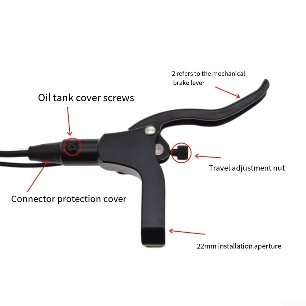 Yhenlovtt Ensemble de frein à disque hydraulique, pour vélo électrique, étrier à double piston en aluminium CNC avec levier de mise hors tension, compatible 160 mm, kit avant et arrière (arrière +